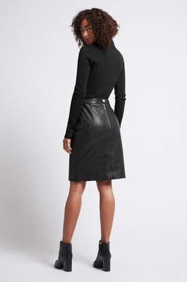 Aje Liberation Leather Midi Skirt
