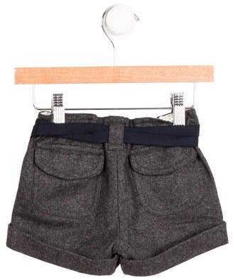 Bonpoint Girls' Pleated Wool Shorts