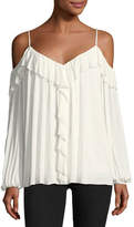 Thumbnail for your product : Bailey 44 Fairy Tale Cold-Shoulder Pleated Top w/ Ruffles