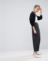Thumbnail for your product : ASOS Balloon Leg Jeans In Mono Stripe With Twisted Seam Detail