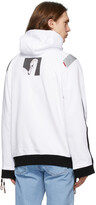 Thumbnail for your product : Burberry White Zip Detail Swan Print Hoodie