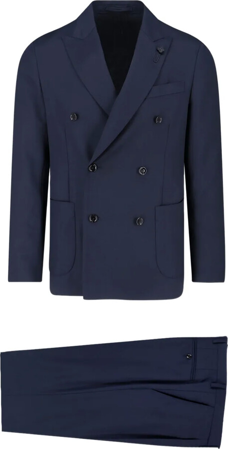 Lardini Double-Breasted Wool Suit