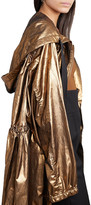 Thumbnail for your product : Dries Van Noten Oversized hooded tiered metallic silk-blend jacquard coat