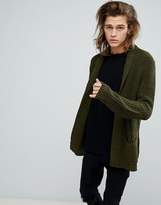 Thumbnail for your product : ASOS Design Knitted Cardigan In Khaki