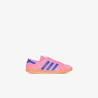 adidas Pink Originals Hamburg Suede Sneakers - ShopStyle