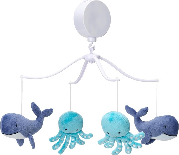 Bedtime Originals Whales Tale Blue Whale/Octopus Musical Baby Crib Mobile Toy