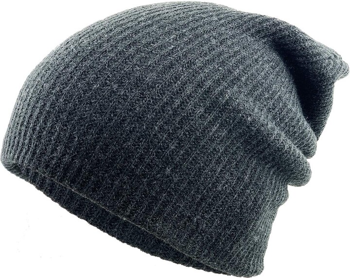 KBW-12 BLK Solid Slouchy Beanie Skull Cap Hat