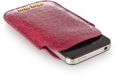 Thumbnail for your product : Miu Miu Croc-effect glossed-leather iPhone 4 sleeve