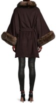 Thumbnail for your product : Belle Fare Wool, Cashmere Fox Fur Belted Cape