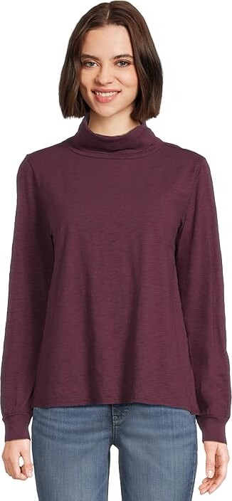Mod-o-doc Long Sleeve Turtle Neck T-Shirts Women's Clothing Elm