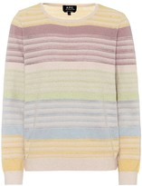 Thumbnail for your product : A.P.C. Wave striped cotton-blend sweater