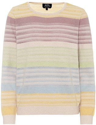 A.P.C. Wave striped cotton-blend sweater