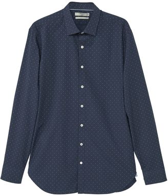 MANGO Men's Slim-fit polka-dot shirt