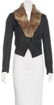 Thumbnail for your product : Band Of Outsiders Virgin Wool Fur-Trimmed Blazer