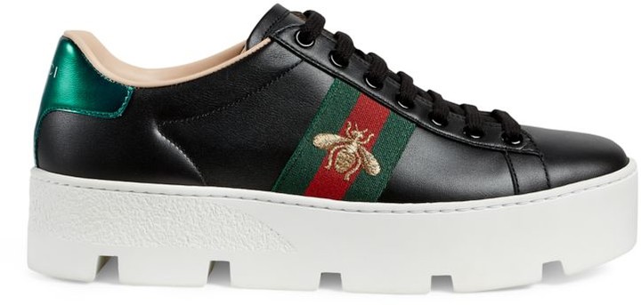gucci black platform sneakers