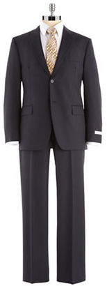 Black Brown 1826 Modern Fit Pinstrip Pants Suit