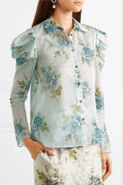 Thumbnail for your product : Brock Collection Tanner Floral-print Cotton-voile Blouse - Light blue