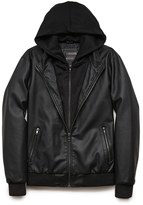 Thumbnail for your product : 21men 21 MEN Faux Leather Hooded Jacket