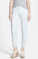 Thumbnail for your product : NYDJ 'Clarissa' Fitted Stretch Ankle Skinny Jeans (White/Blue Stripe)