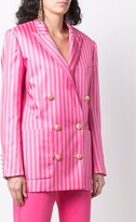 Thumbnail for your product : Balmain x Barbie striped six-button blazer