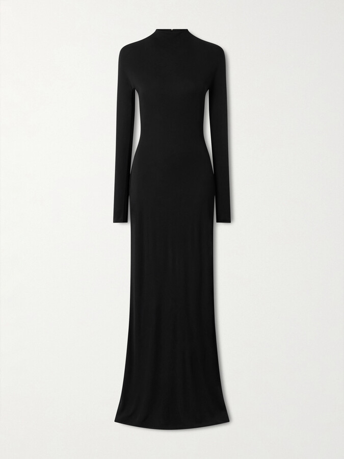 Alaïa - Jersey Mock-neck Gown - Black