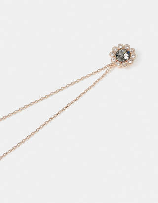 Accessorize Rose Gold Flower Pendant Necklace With Swarovski Crystals