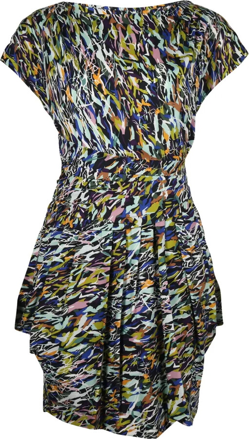 Abstract-Print Gathered Dress