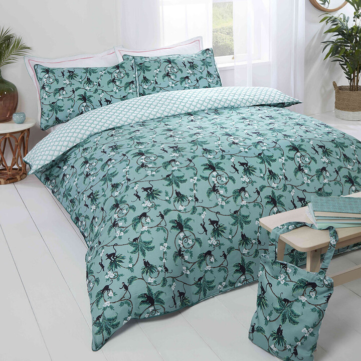 Tabitha b Monkeys Duck Egg Duvet Set Double ShopStyle