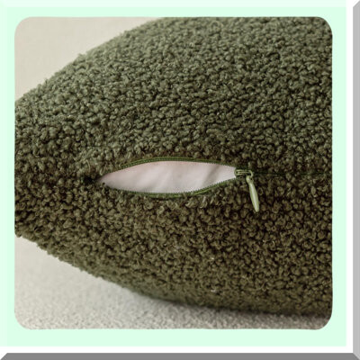 BRBCA CozyCurly Plush Pillowcase Set - 2 Pack Soft Cushion Covers with Zipper for Living Room Couch Bed Sofa. Fluffy Boho Decorative Throw Pillows in Moss G