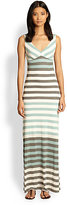 Thumbnail for your product : Red Haute Cutout-Back Striped Jersey Maxi Dress