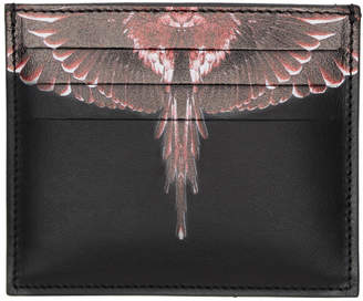 Marcelo Burlon County of Milan Black and Red Ghost Wings Card Holder