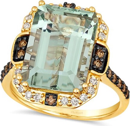 LeVian Mint Julep Quartz™ 14K 7.14 ct. tw. Diamond & Green Quartz Cocktail Ring