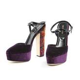 Thumbnail for your product : Sergio Rossi Purple Velvet Sandals