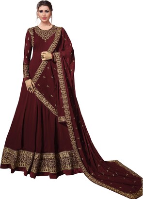 Embellished Semi-stitched Anarkali Dress Material Price in India, Full  Specifications & Offers | DTashion.com