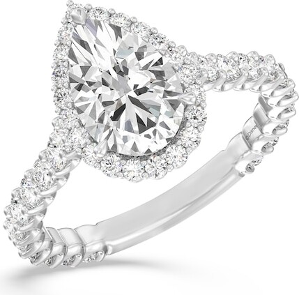 Zales Enchanted Star Ariel 3 CT. T.w. Pear-Shaped Certified Lab-Grown Diamond Frame Engagement Ring in 14K Two-Tone Gold