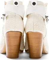 Thumbnail for your product : Rag and Bone 3856 Rag & Bone White Croc-Embossed Leather Harrow Ankle Boots
