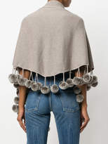 Thumbnail for your product : N.Peal cashmere pom pom shortsleeved shawl