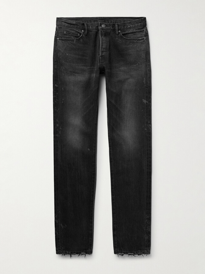 John Elliott The Cast 2 Slim-Fit Distressed Paint-Splattered Selvedge Jeans
