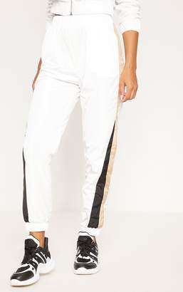 PrettyLittleThing White Stripe Shell Tracksuit Joggers