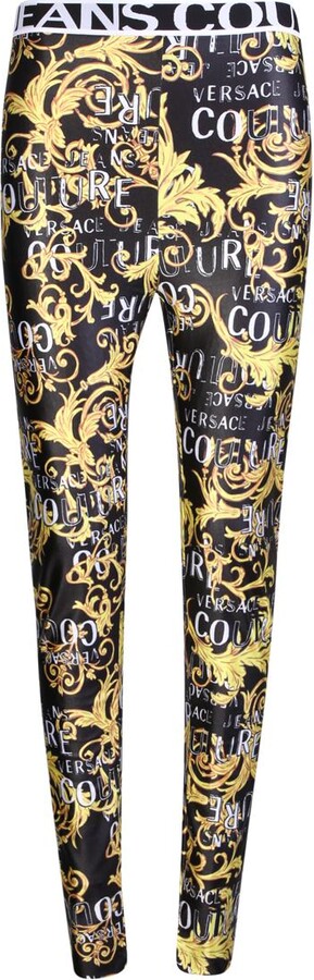 Versace Jeans Couture Black Graphic Leggings