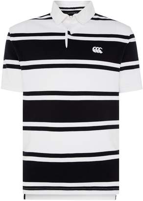 Canterbury of New Zealand Men's Stripe Loop Collar Short Sleeve Rugby Top