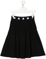 Thumbnail for your product : Marni Kids Logo Embroidered Shift Skirt