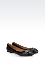 Thumbnail for your product : Armani Jeans Leather Ballet Flat With Patent Details