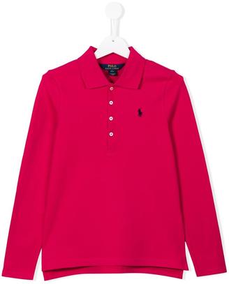 Ralph Lauren Kids - long sleeve polo shirt - kids - Cotton/Spandex/Elastane - 16 yrs