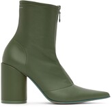 Thumbnail for your product : MM6 MAISON MARGIELA Green Front Zip Ankle Boots