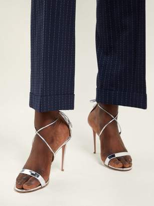 Aquazzura Very Linda 105 Leather Sandals - Womens - Silver