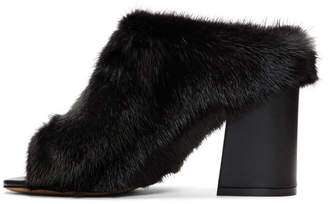 Givenchy Black Fur Paris Mules