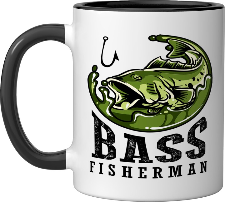 USA bass pro shop fishing tournament champions Patriotic anglers American Bass Pro whisperer fisherman Ceramic Mug, Black/White