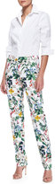 Thumbnail for your product : Carolina Herrera Botanical Printed Straight-Leg Pants