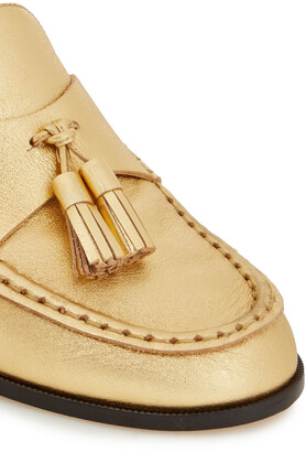 Sandro Matthew Tasseled Metallic Leather Loafers